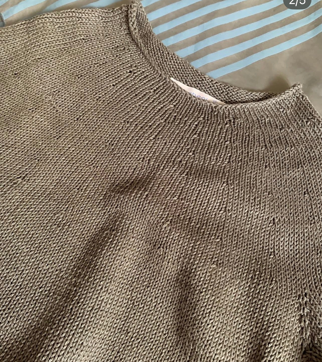 Plain yoke tee en coton naturel