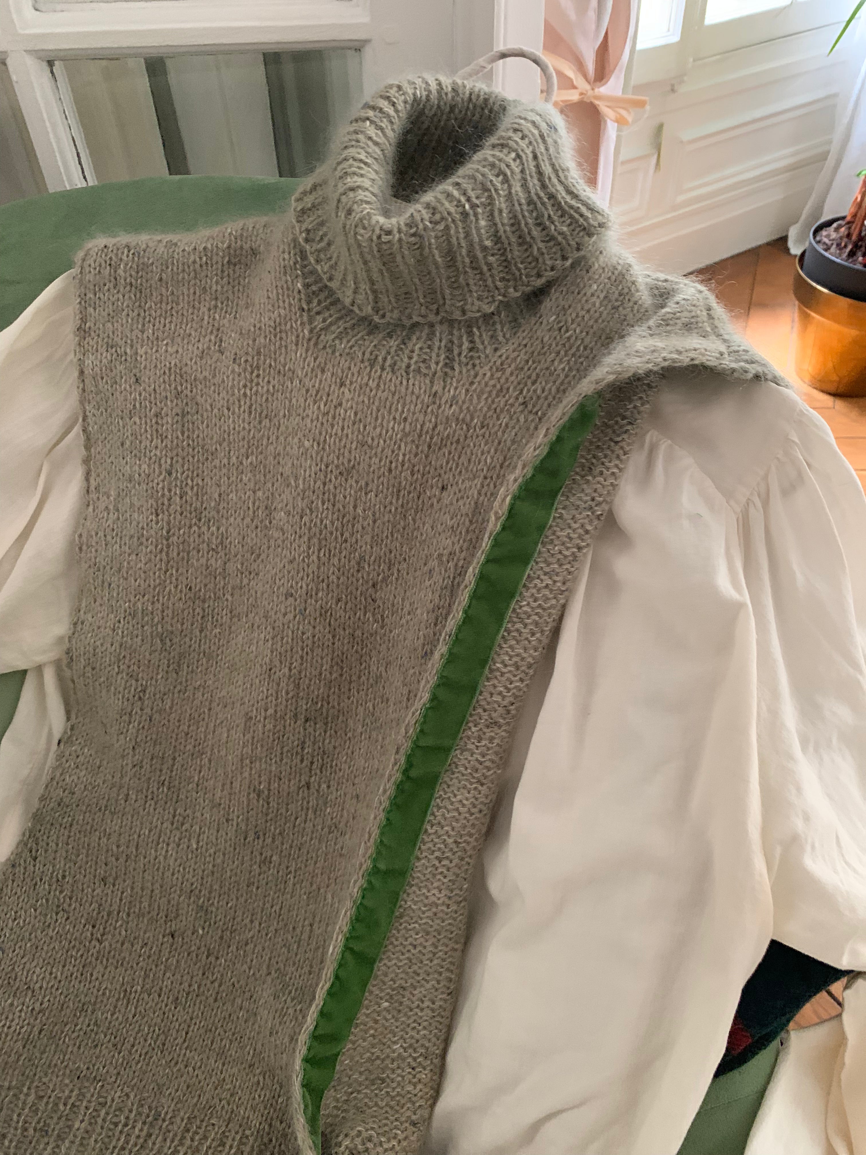 Gilet sans manches en laine mohair et soie