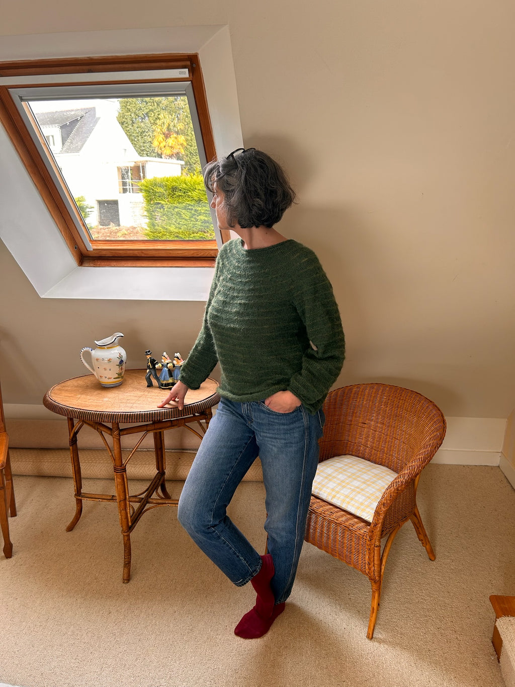GLESTCHER Pull dégradé vert
