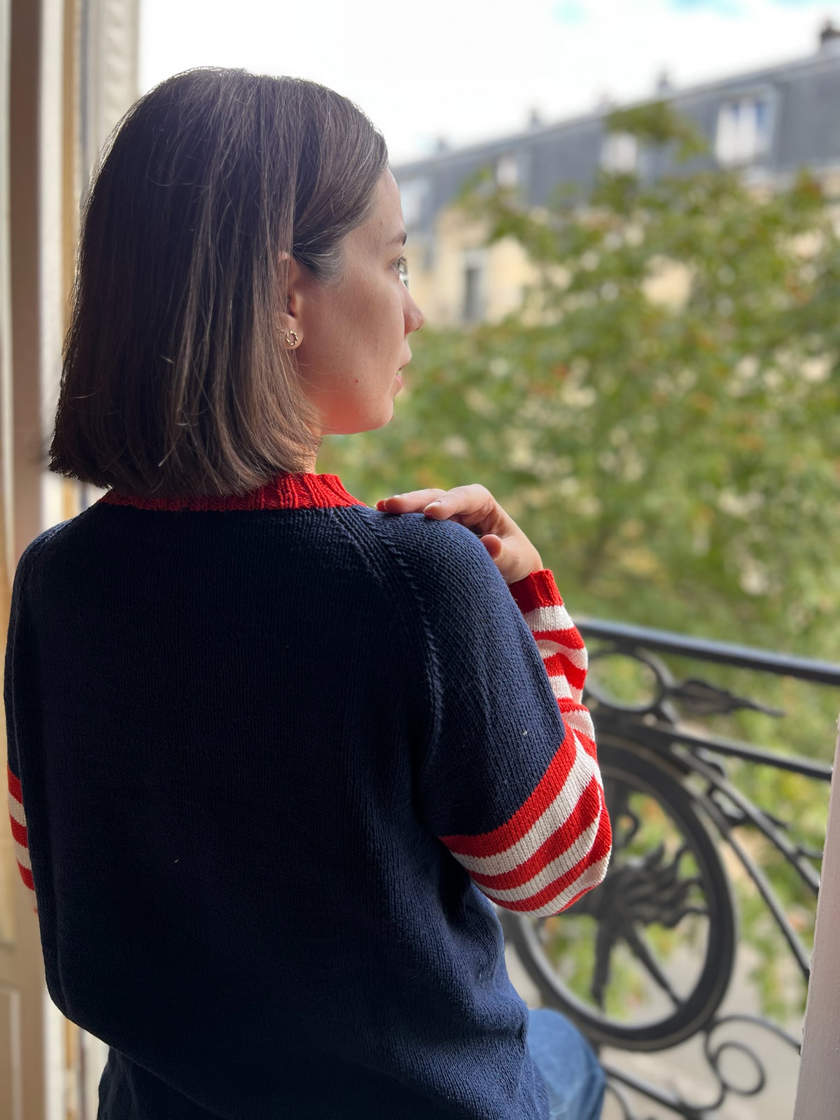 ARMOR red: Pull en coton style marinière "the french Chic"