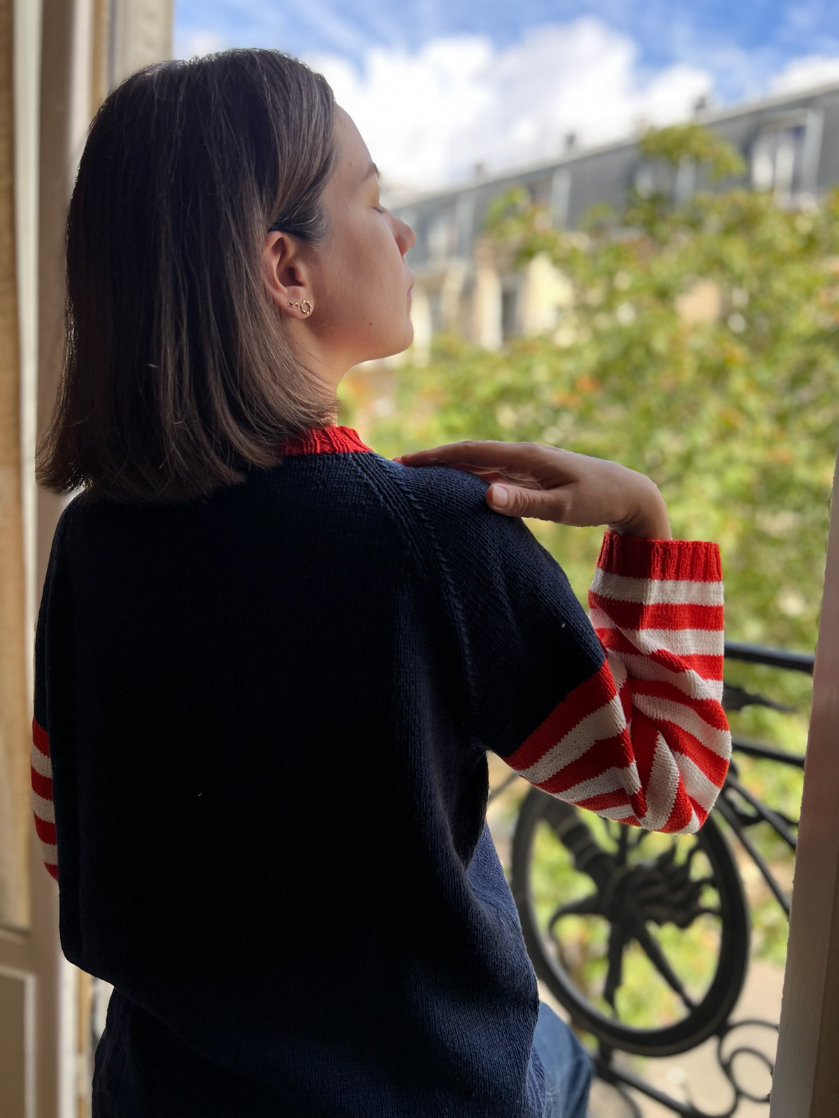 ARMOR red: Pull en coton style marinière "the french Chic"