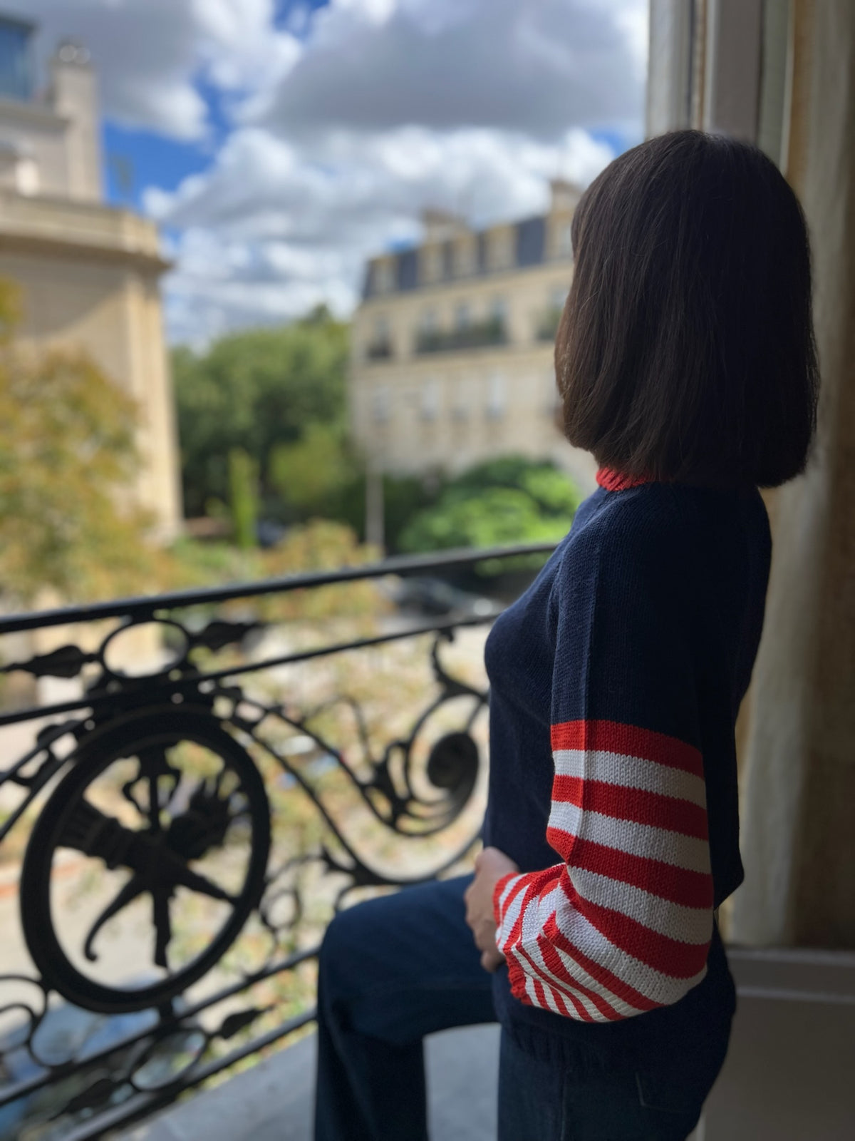 ARMOR red: Pull en coton style marinière "the french Chic"