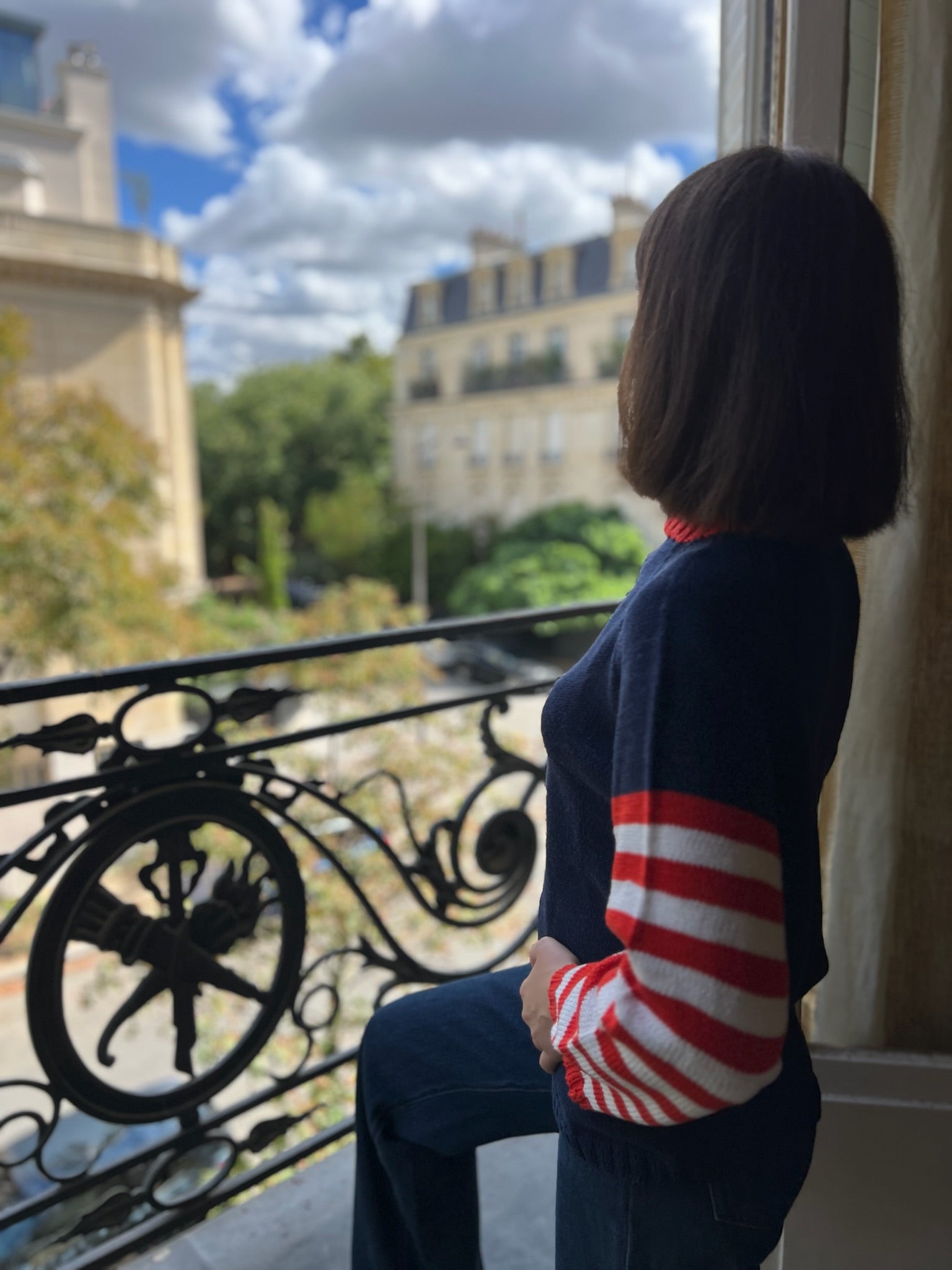 ARMOR red: Pull en coton style marinière "the french Chic"