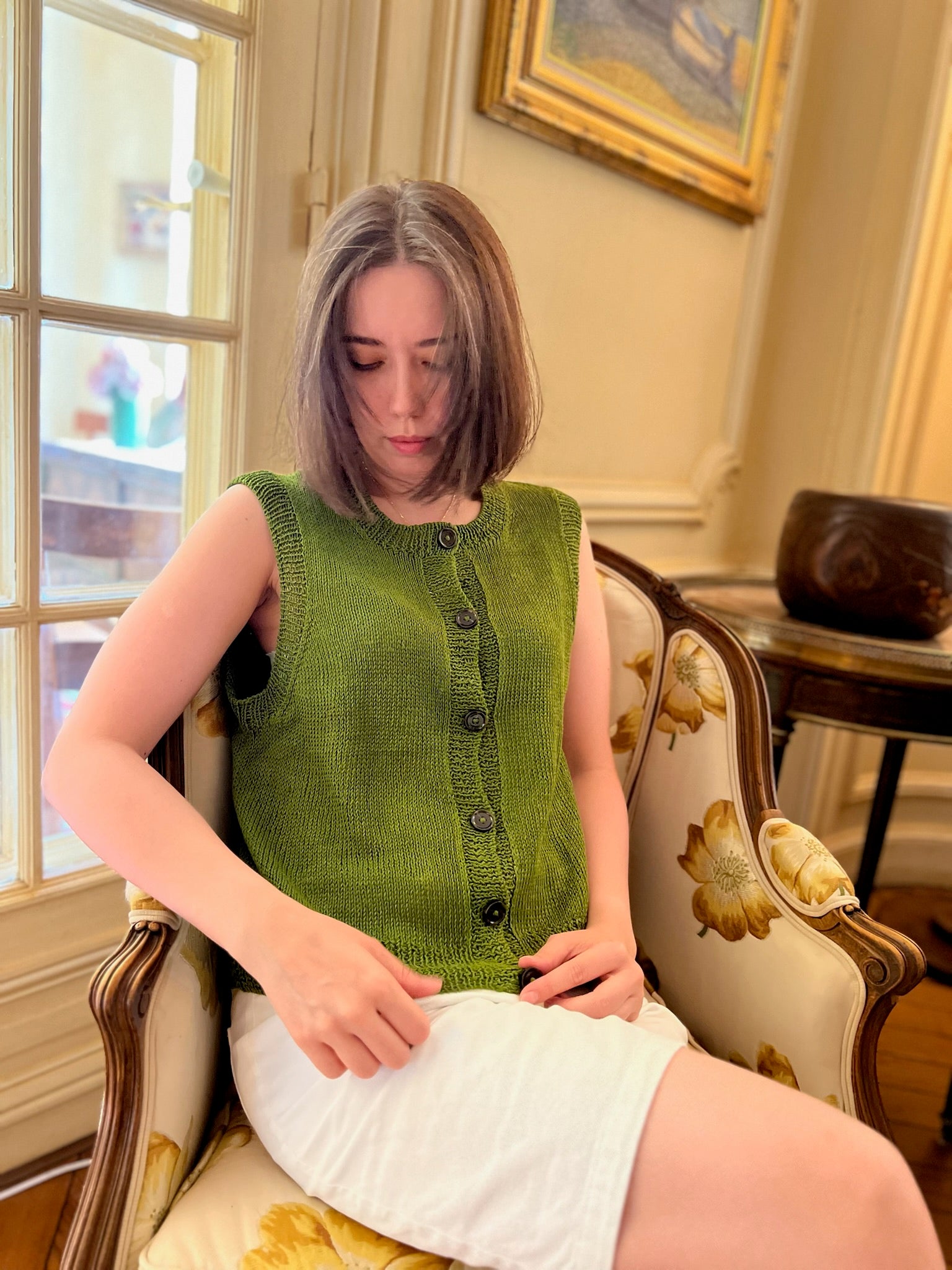 Débardeur maggie vert en Coton Naturel