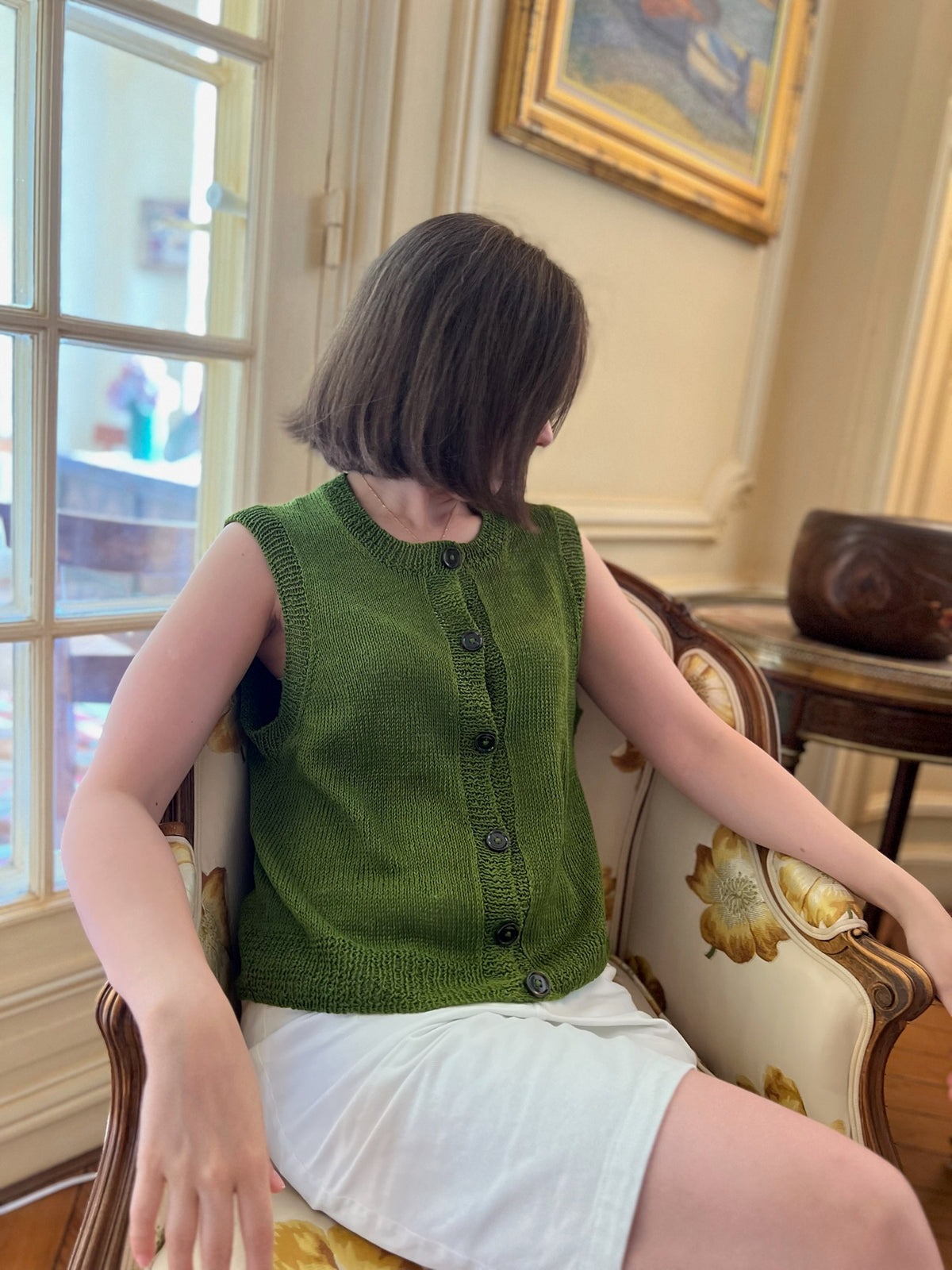 Débardeur maggie vert en Coton Naturel