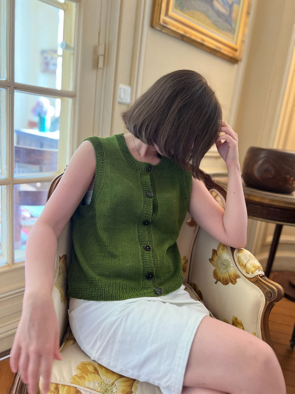 Débardeur maggie vert en Coton Naturel