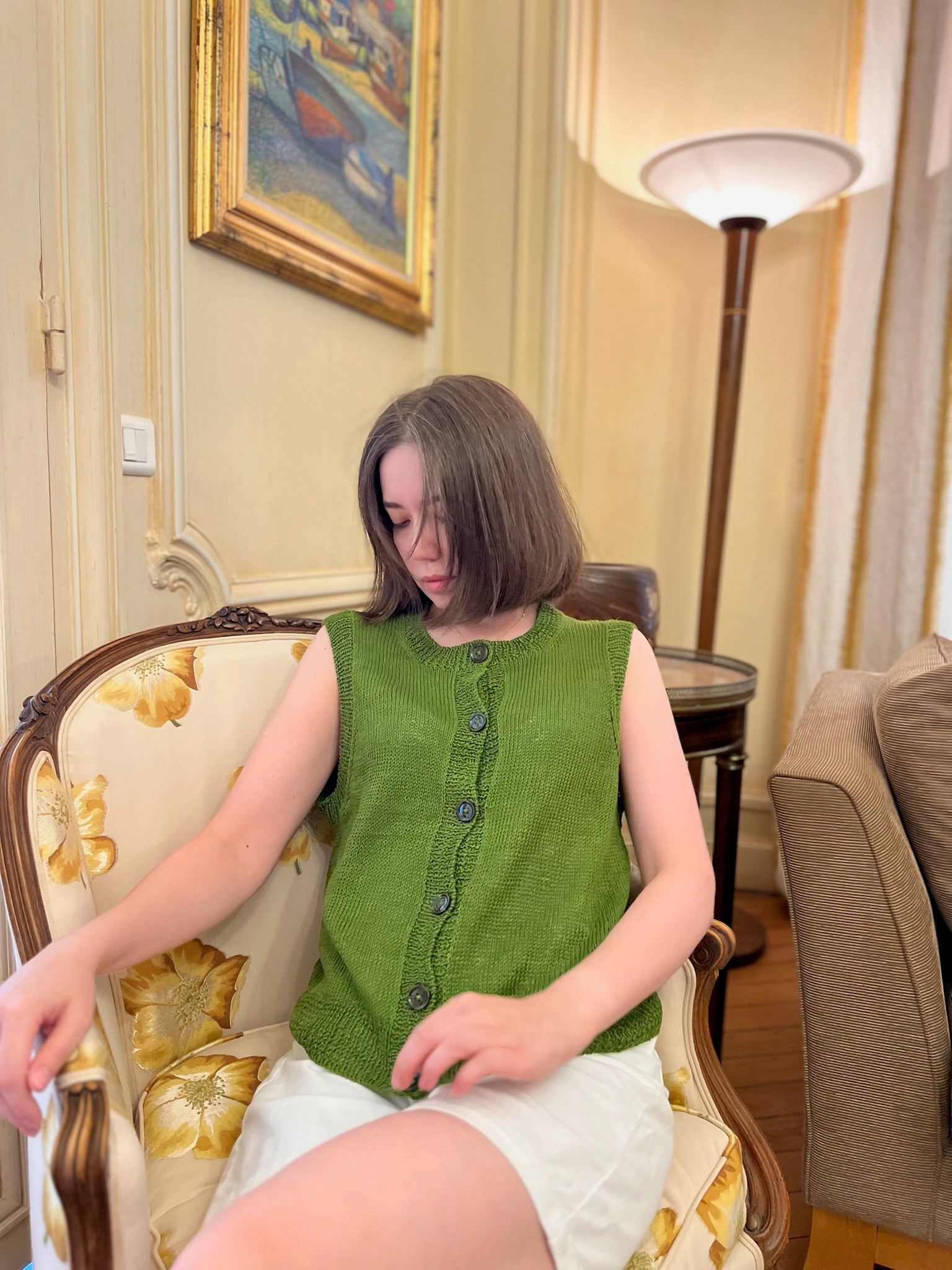 Débardeur maggie vert en Coton Naturel