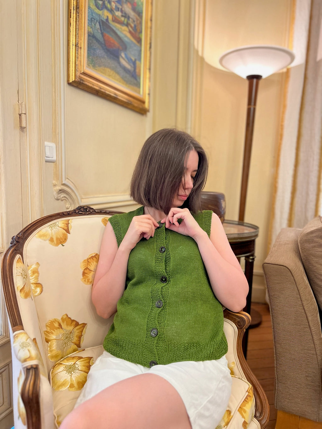 Débardeur maggie vert en Coton Naturel
