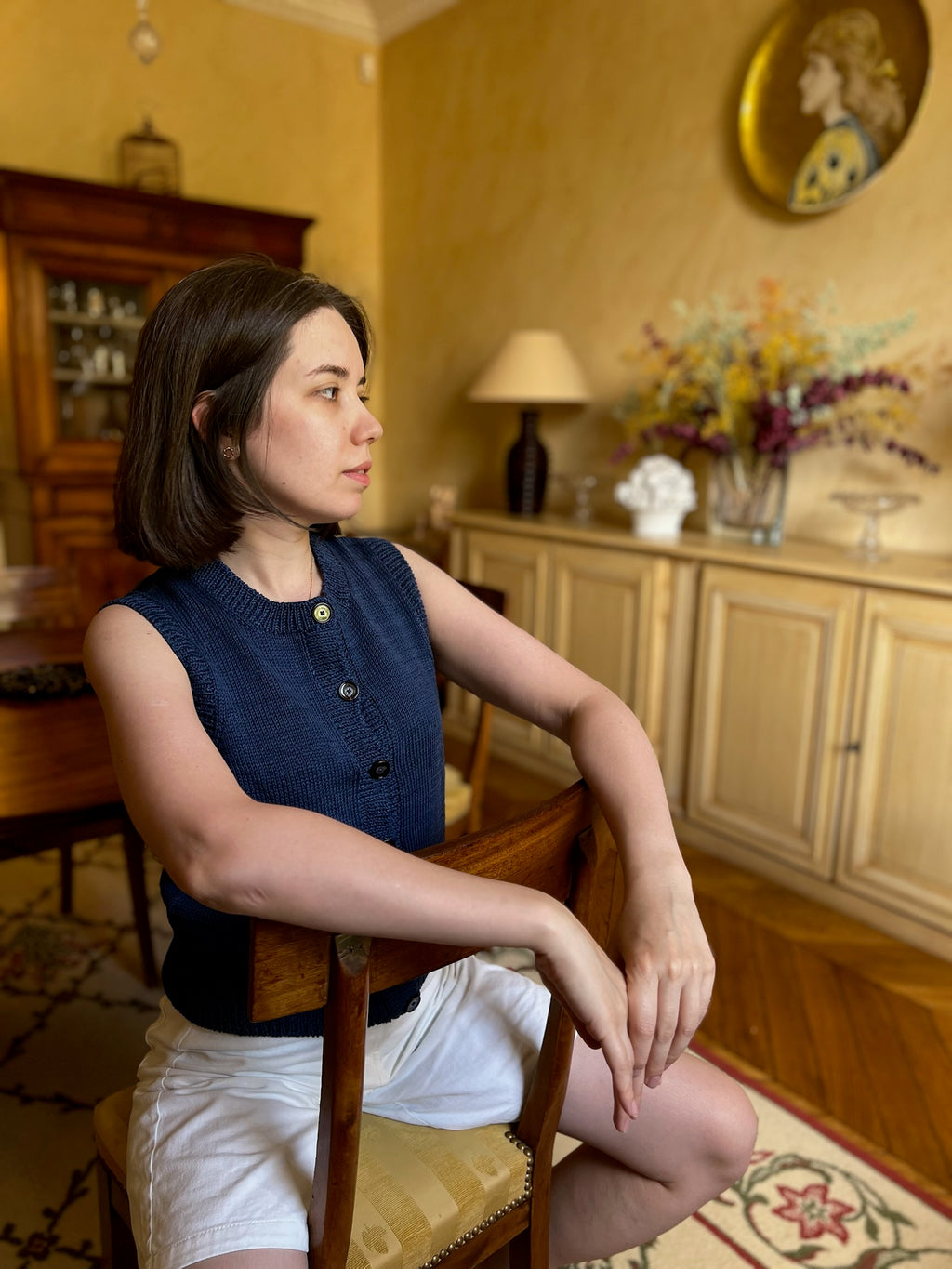 Débardeur maggie bleu en Coton Naturel