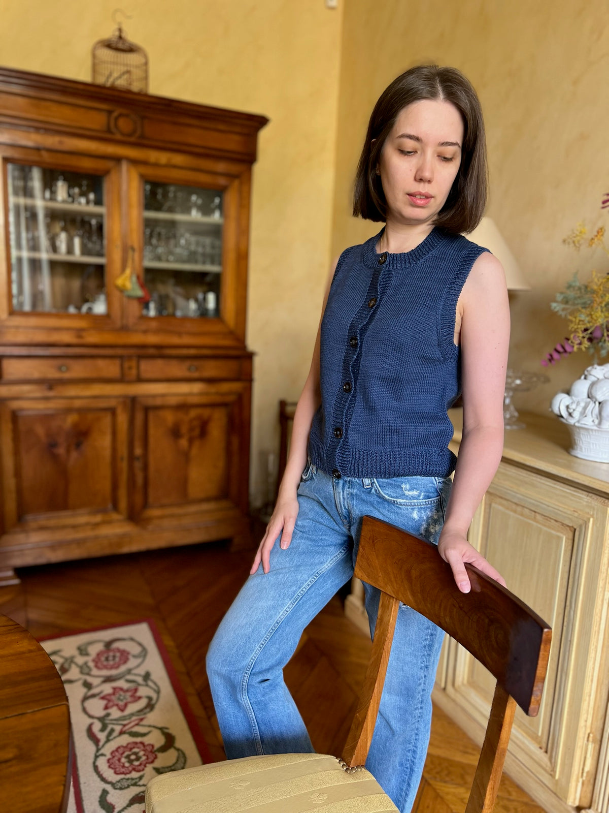Débardeur maggie bleu en Coton Naturel