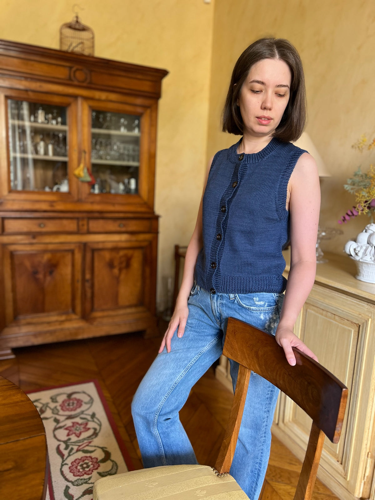 Débardeur maggie bleu en Coton Naturel