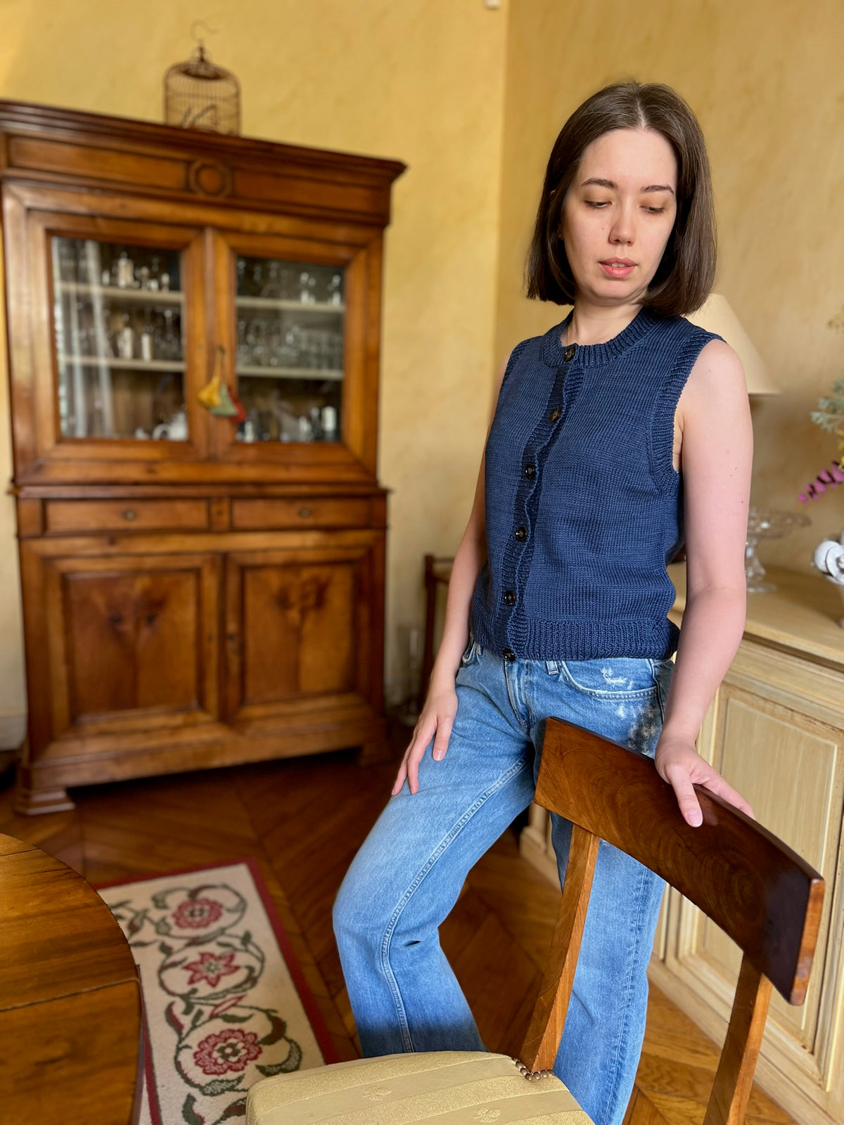 Débardeur maggie bleu en Coton Naturel