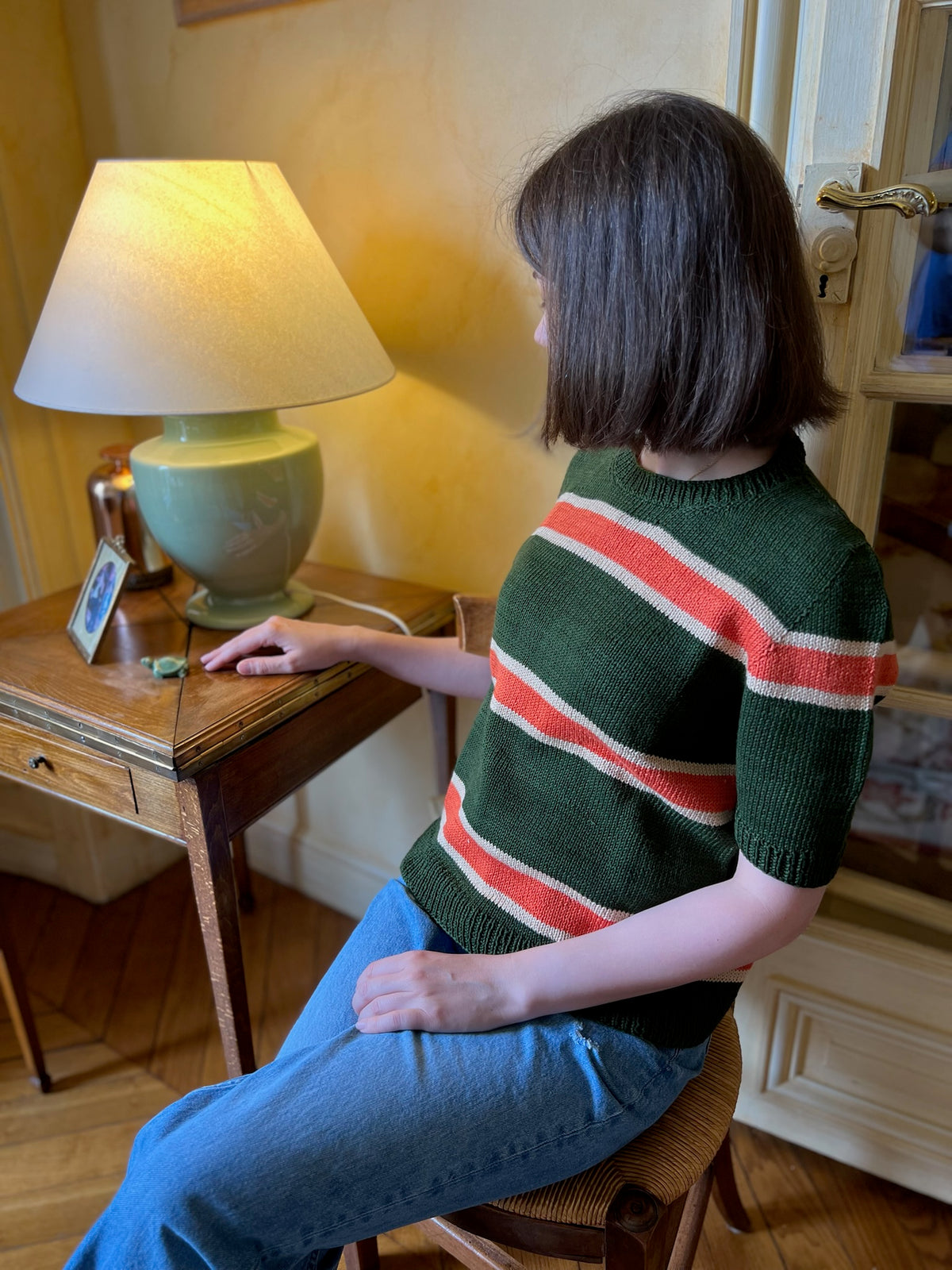row sweater coton naturel