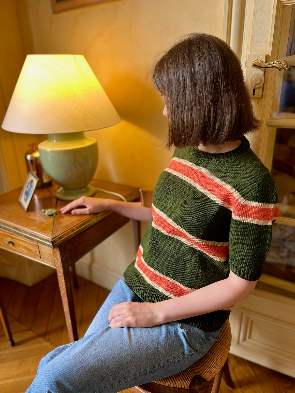 row sweater coton naturel