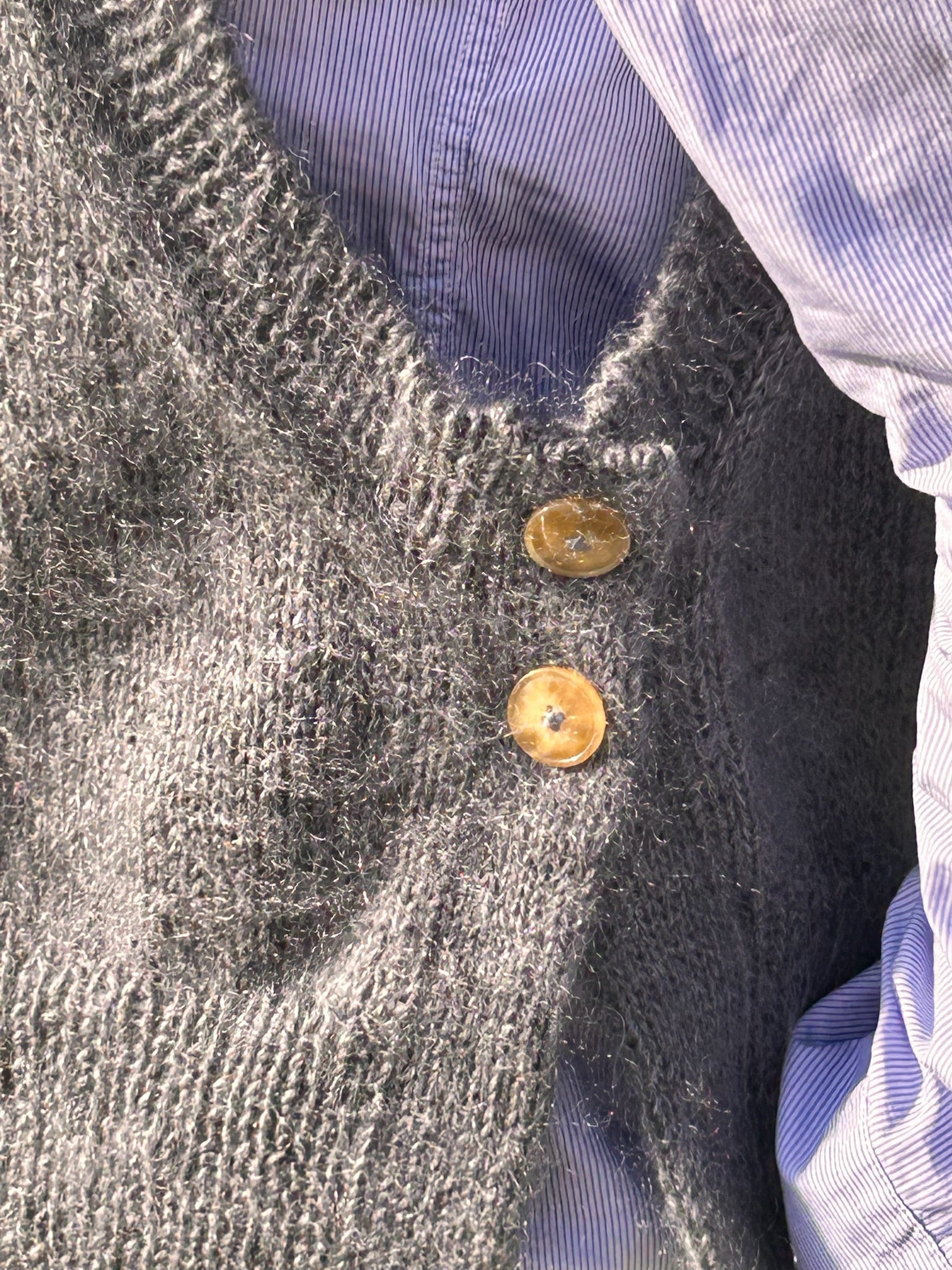 LULU Slipover. Gilet sans manches en Mohair. gris avoine