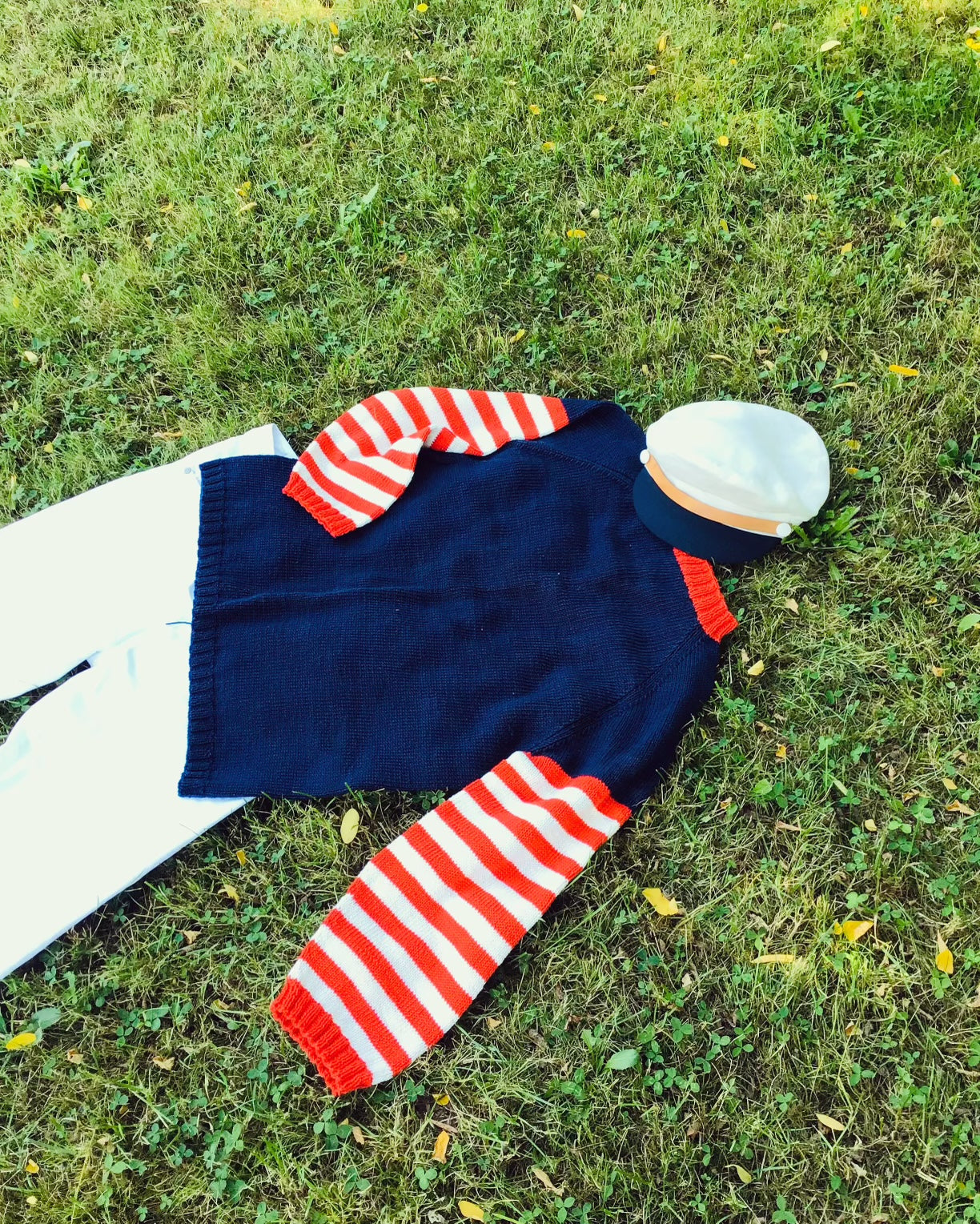 ARMOR red: Pull en coton style marinière "the french Chic"