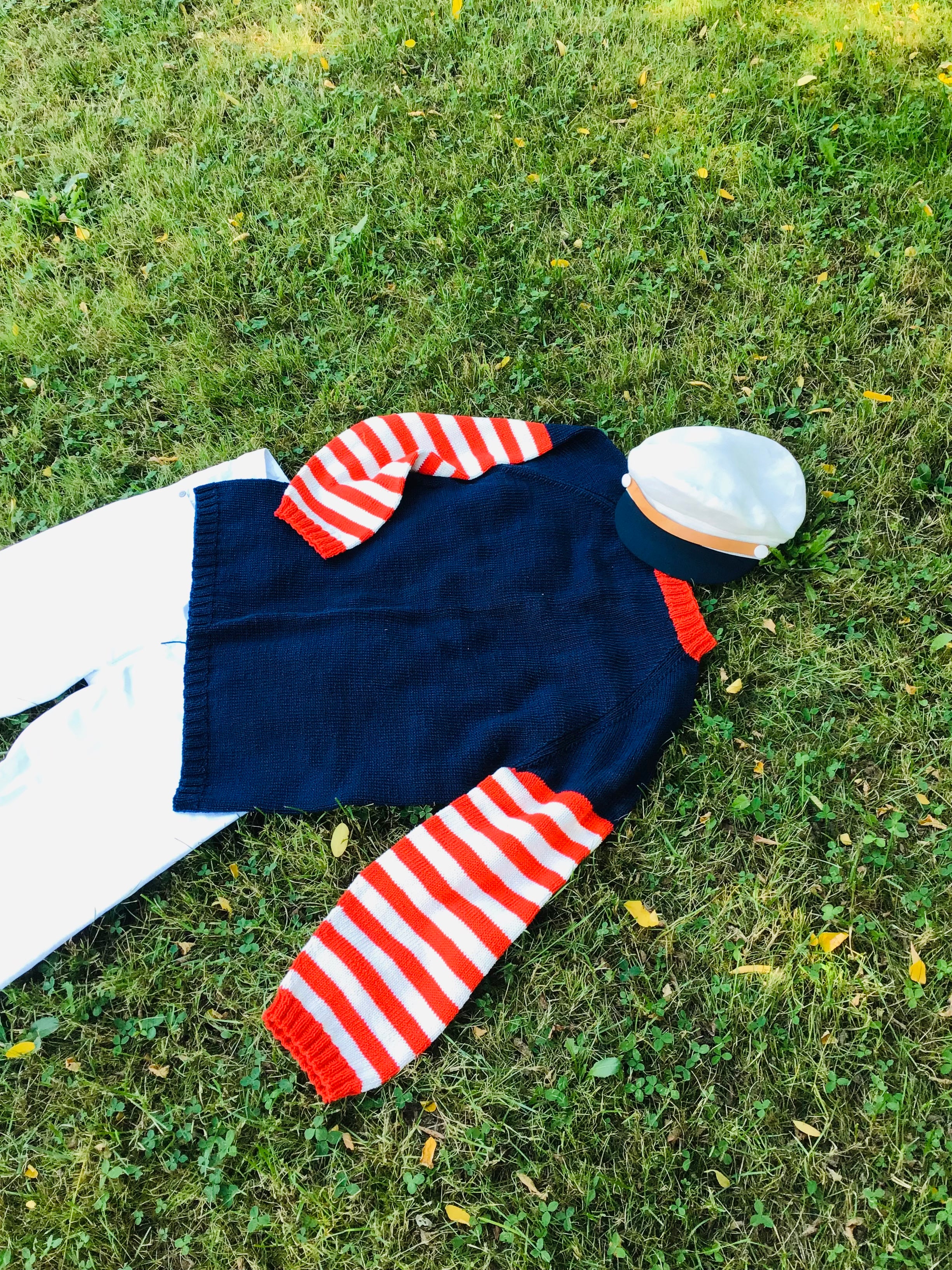 ARMOR red: Pull en coton style marinière "the french Chic"